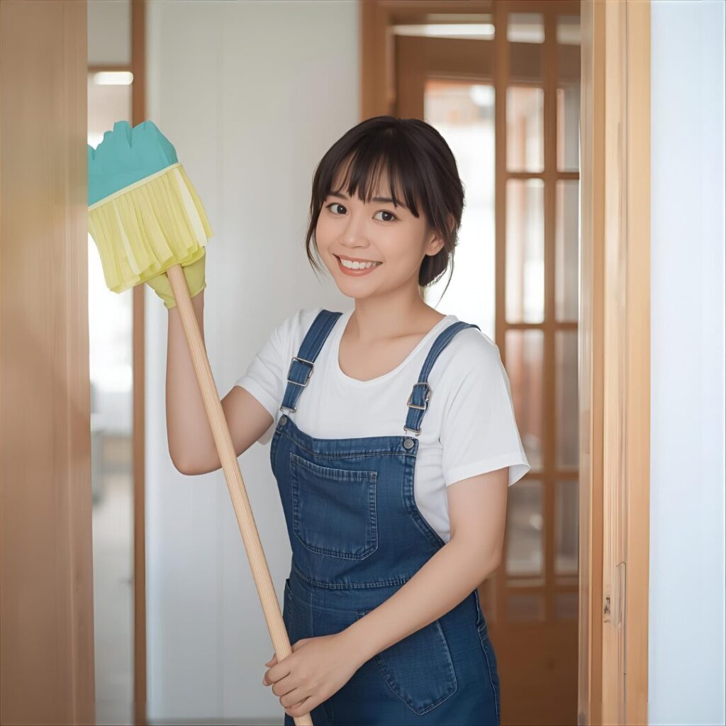 お掃除嫌いの女性画像