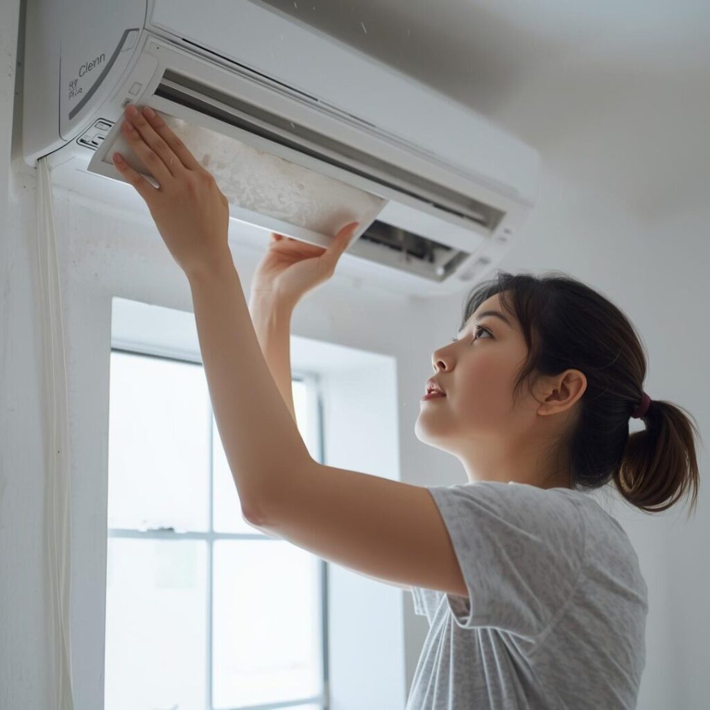 エアコンフィルター清掃の画像