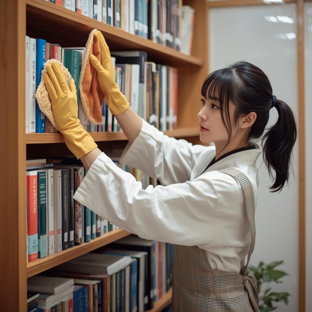 本棚清掃の画像