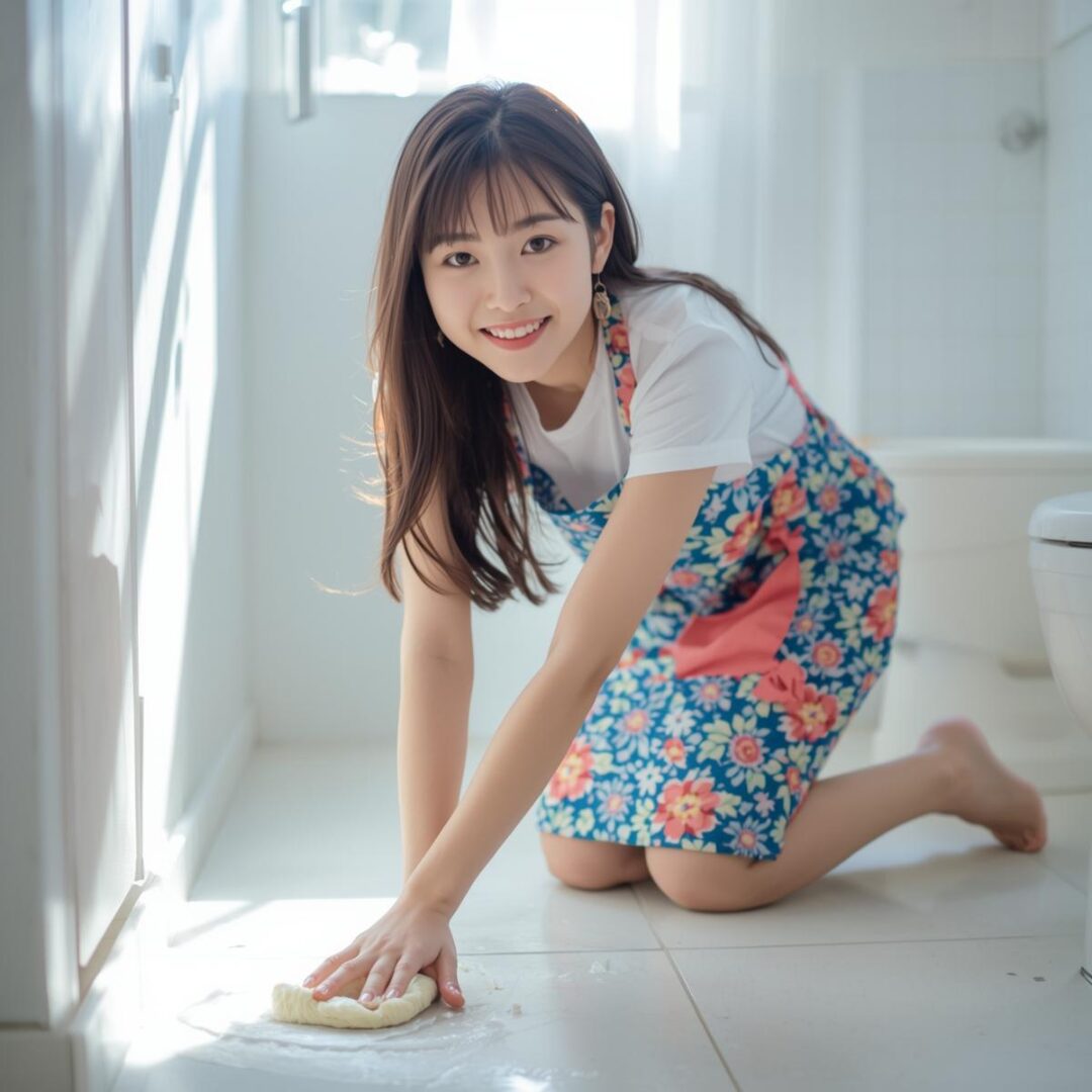 トイレ床掃除の画像