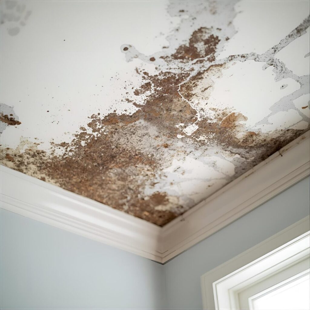 お風呂の天井カビ清掃中の画像