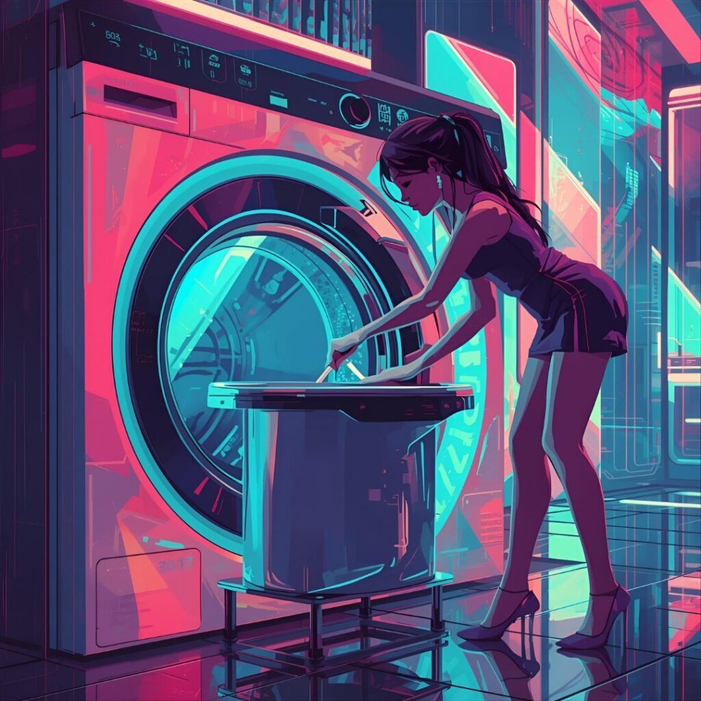 ドラム洗濯機掃除中の画像