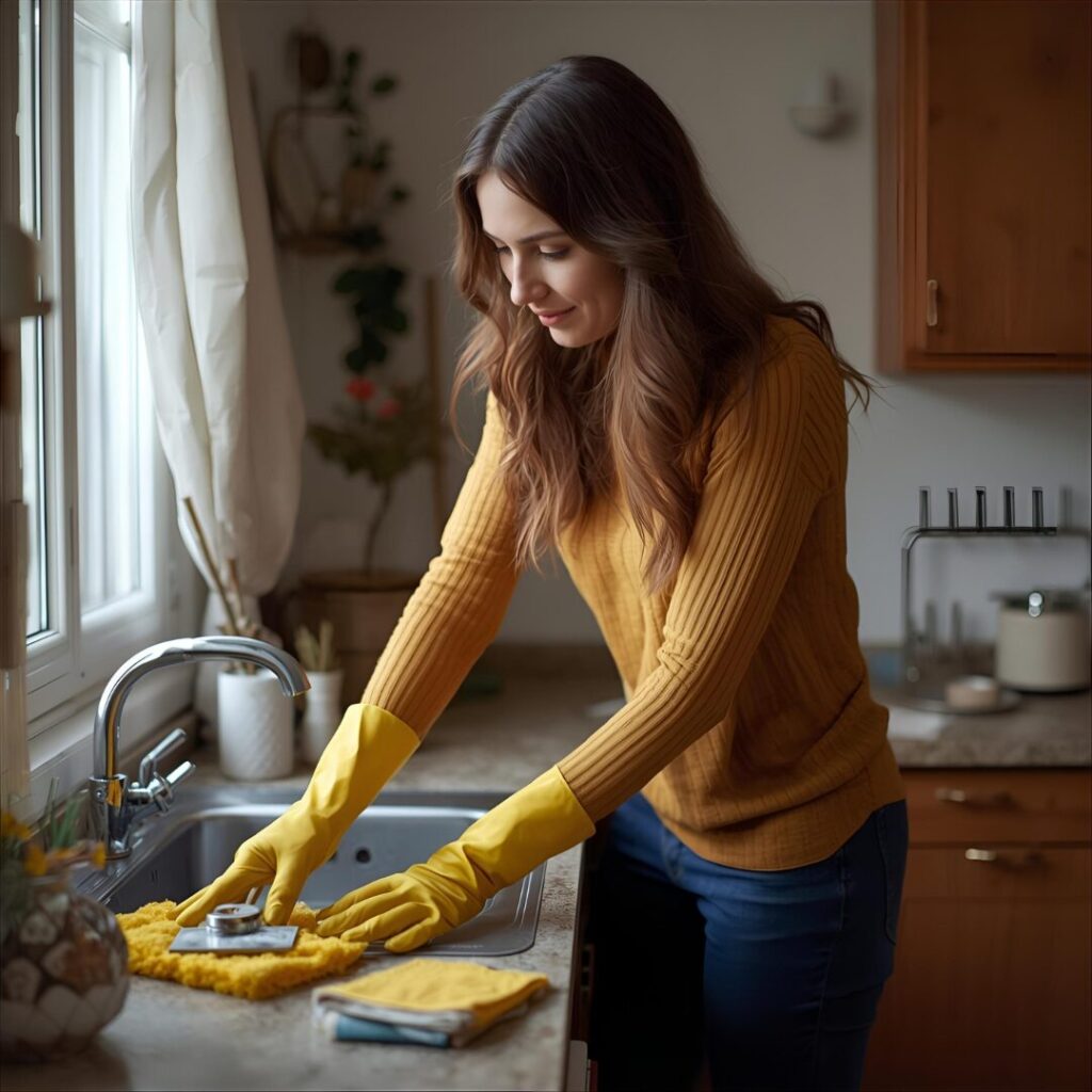 年末大掃除中の画像