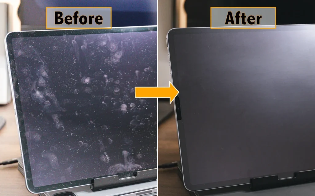 iPad掃除前後の画像