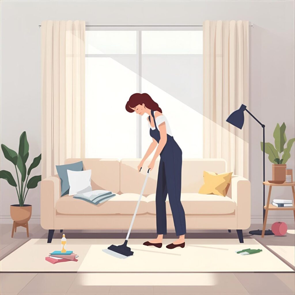 リビング掃除中の画像