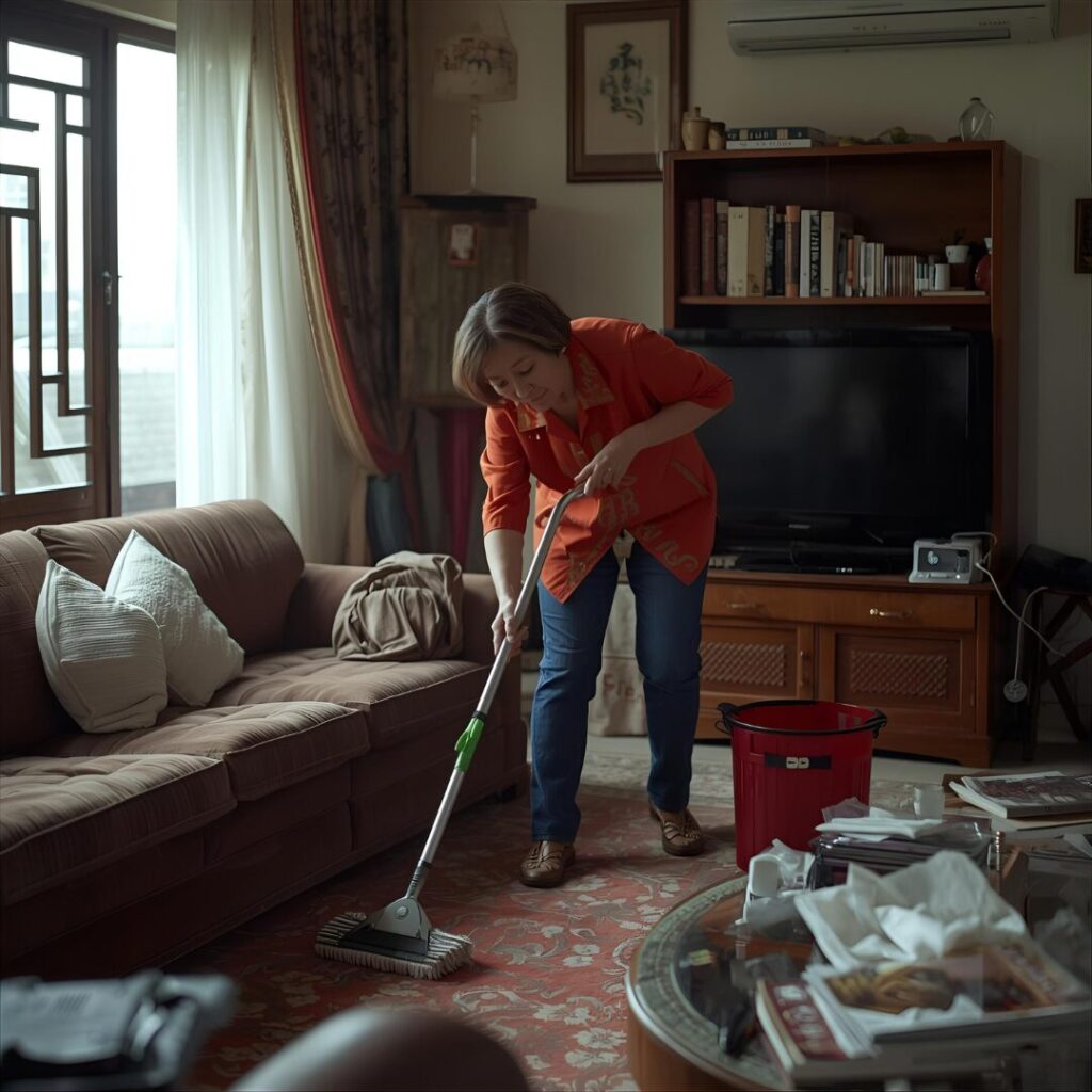 リビング掃除中の画像