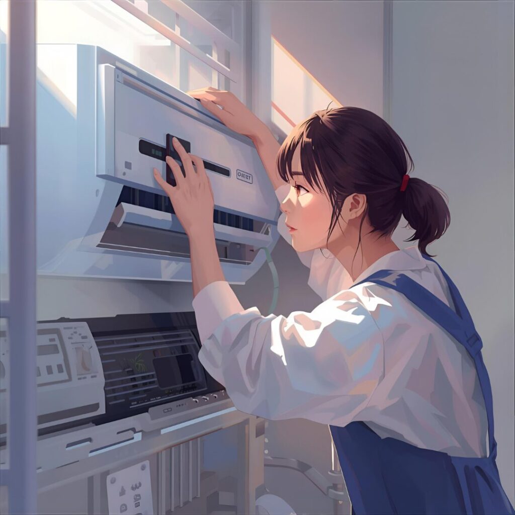 エアコン清掃中の画像