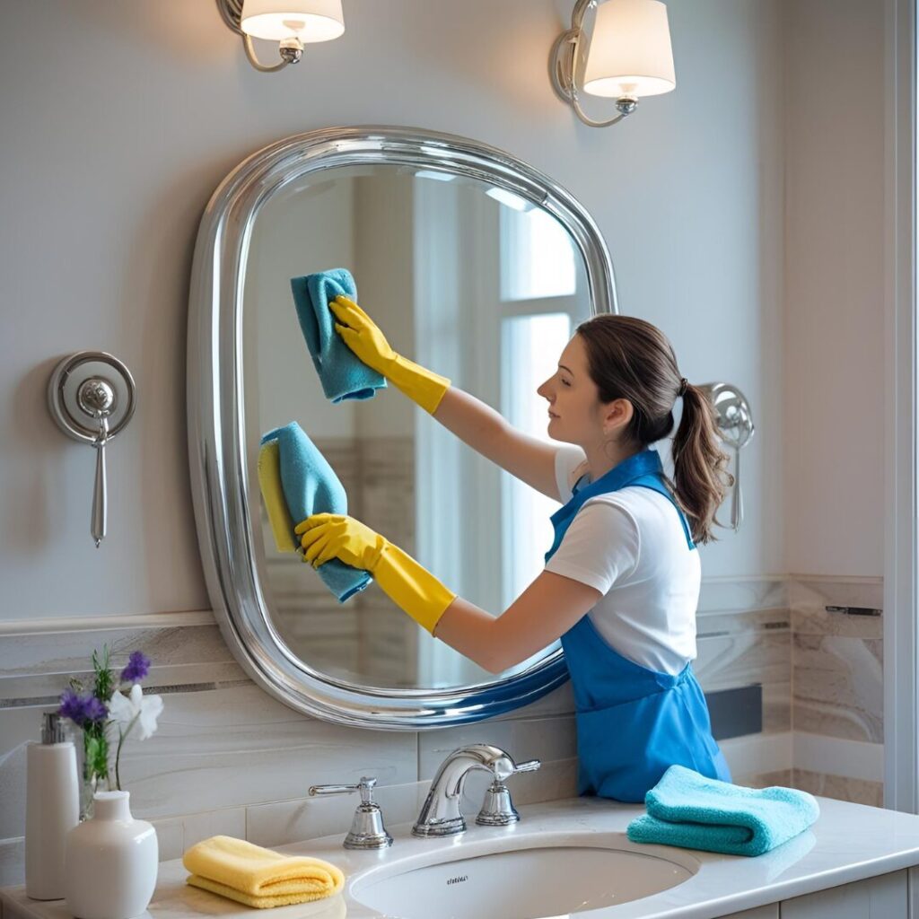 時短お風呂掃除をしている女性画像