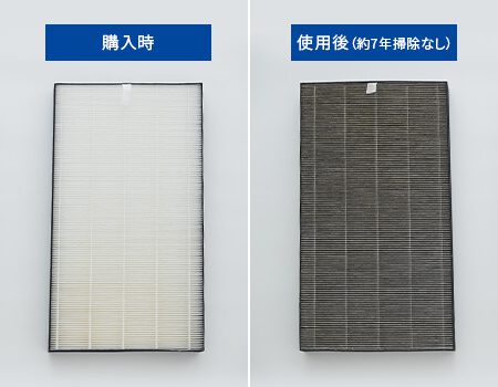 空気清浄機掃除前後の比較画像