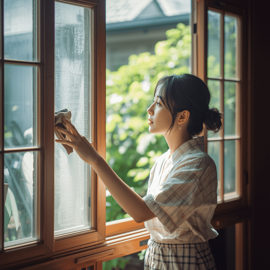 窓サッシ掃除画像