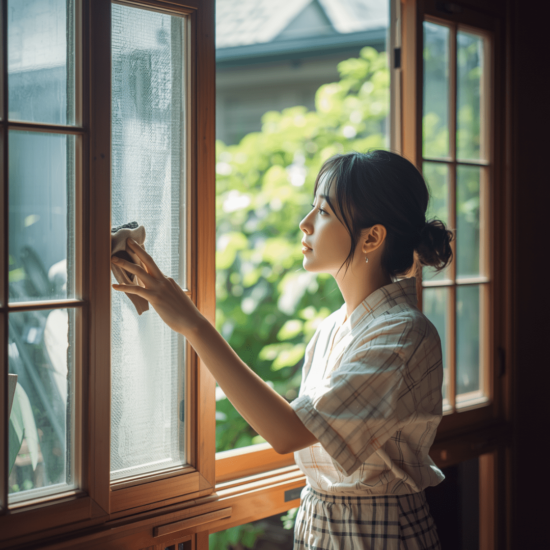 窓サッシ掃除画像