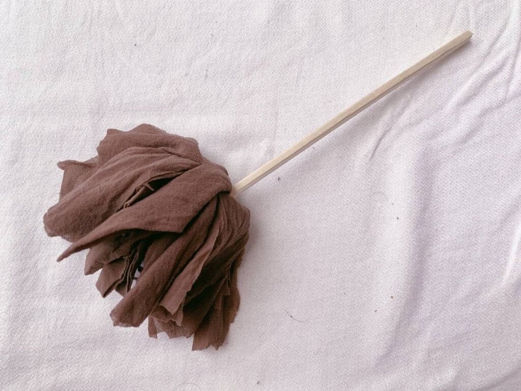 手作り掃除グッズ静電気はたきの画像