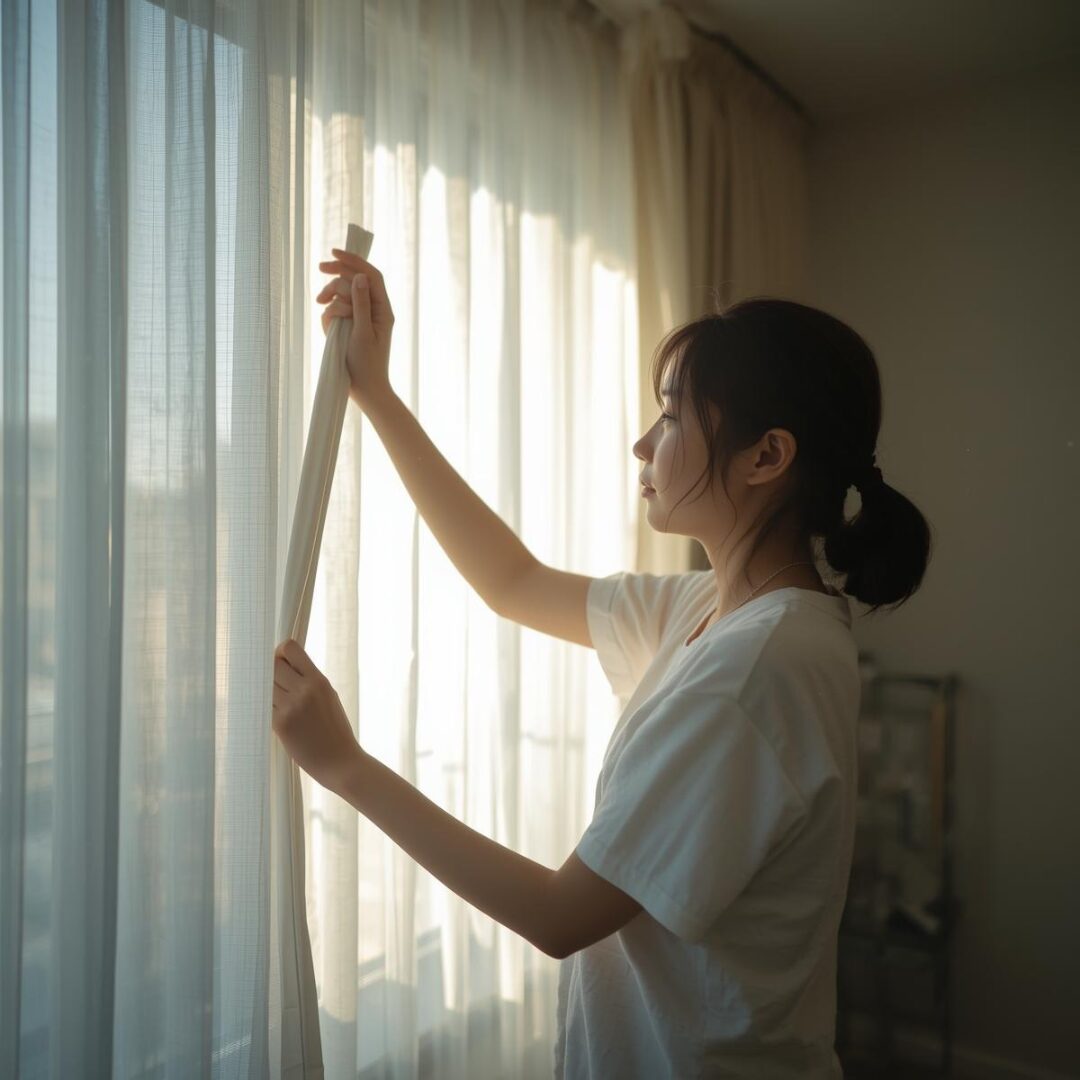 カーテンレール掃除の画像