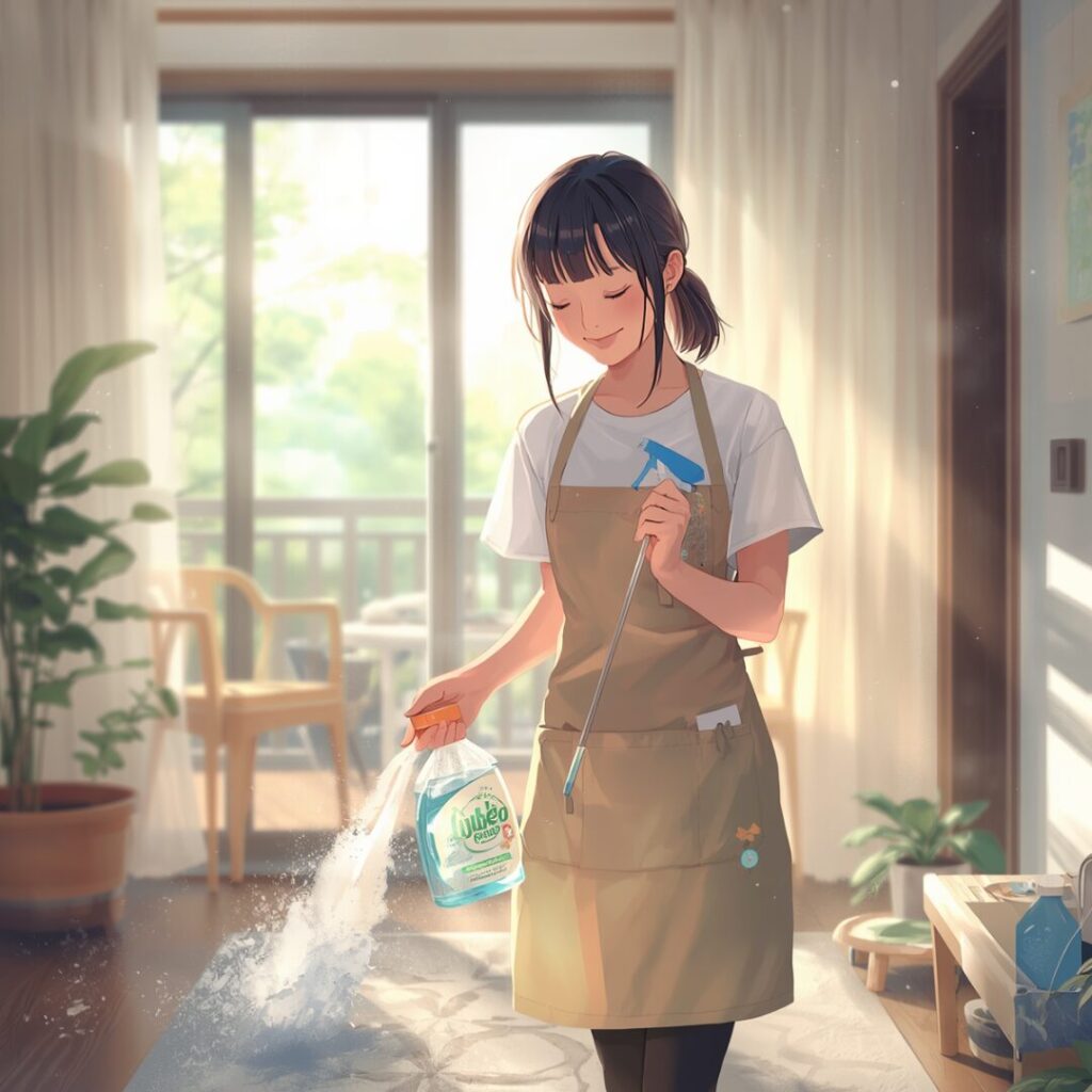 ウタマロクリーナーはなぜ人気？を解明するために掃除している女性画像
