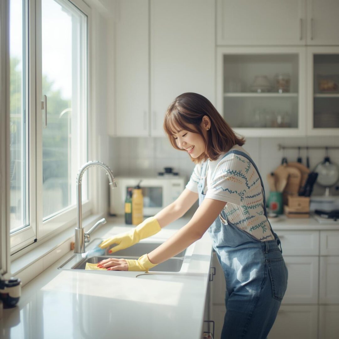 油汚れ掃除の画像