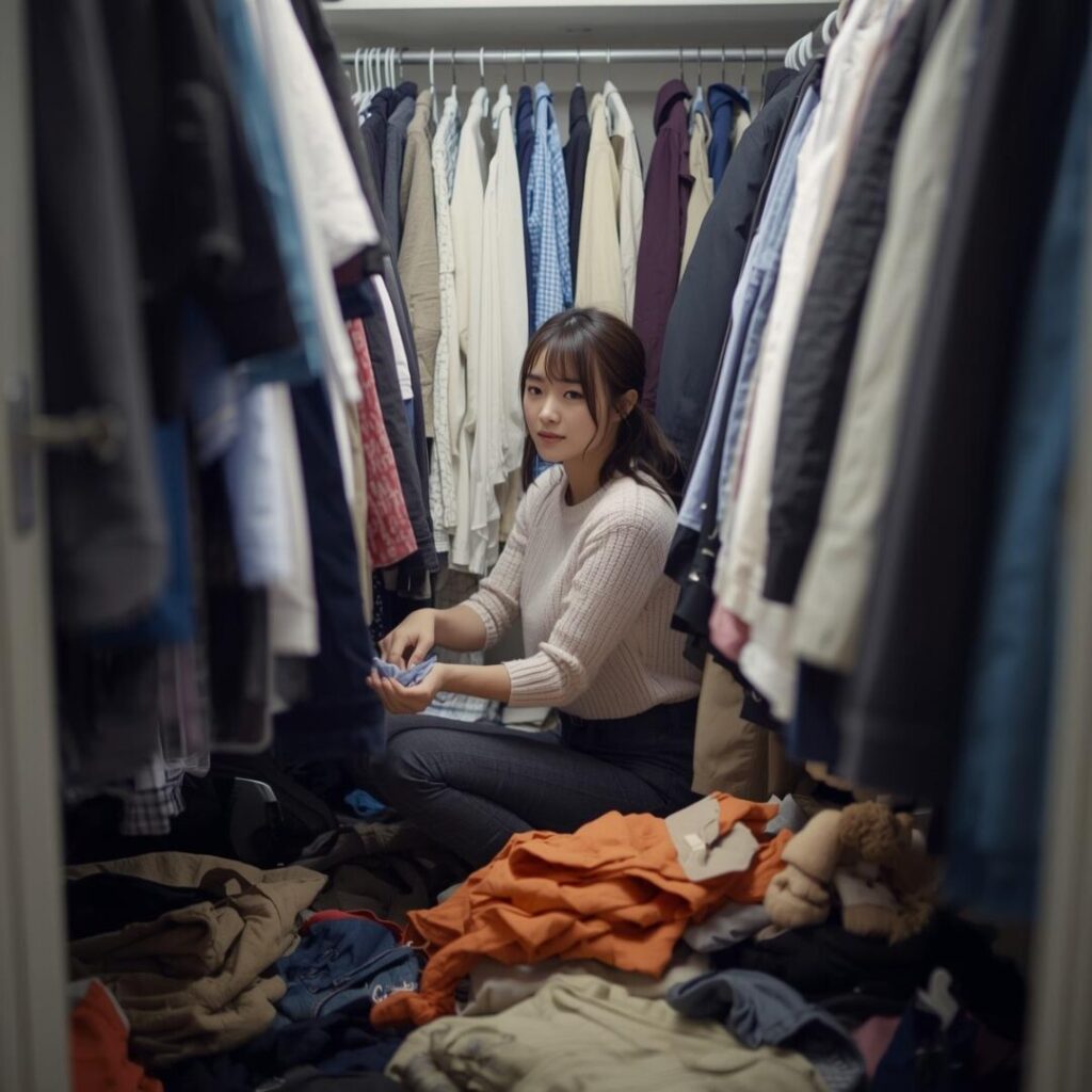 押し入れ掃除中の画像