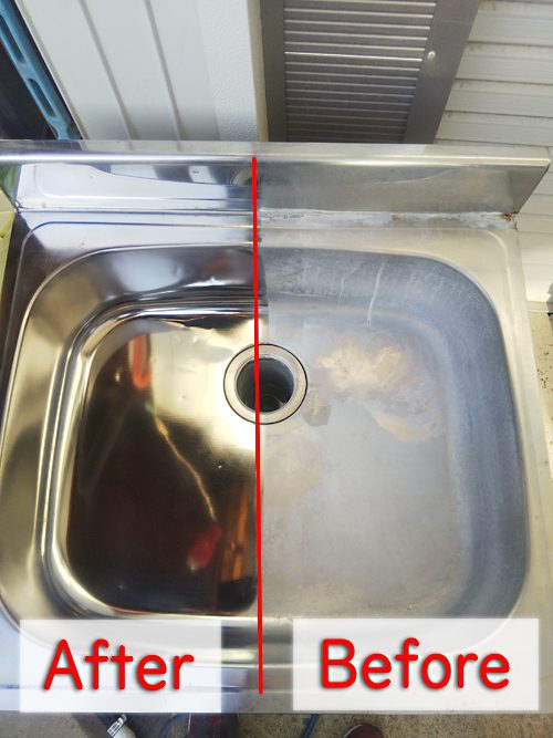 シンクの清掃前後比較画像